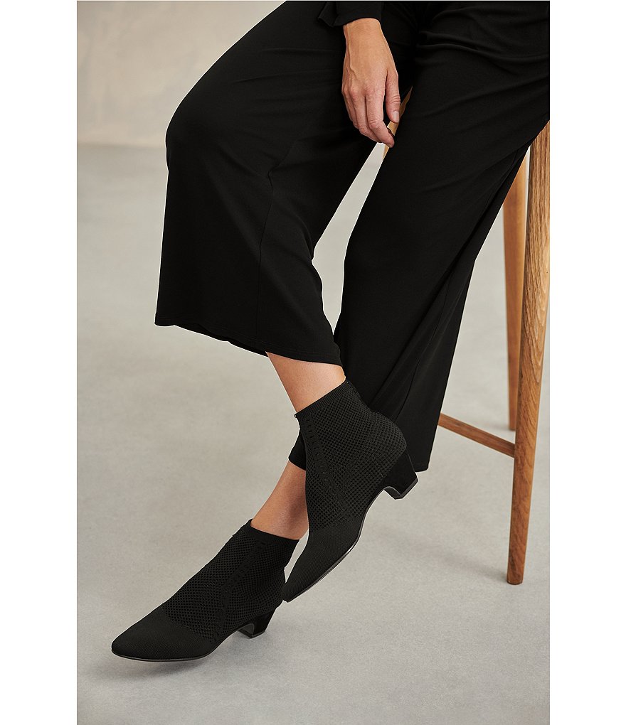 Eileen Fisher Purl Stretch Block Heel Sock Booties