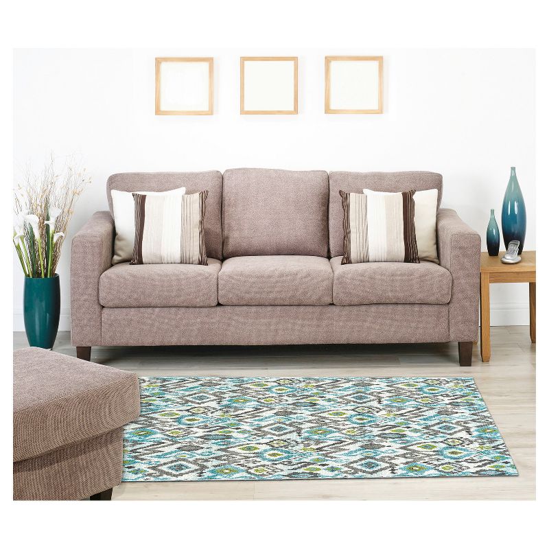 8'X11' Geometric Woven Area Rugs Lite Blue - Weave & Wander