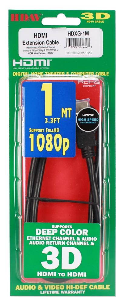 QVS 1-Meter High Speed HDMI UltraHD 4K Extension Cable