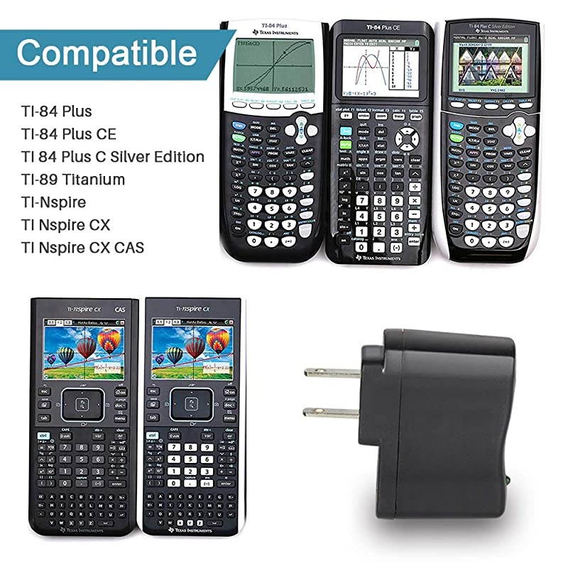 Listed AC Power Charger Adapter for Texas Instruments TI84 Plus CE Graphing Calculator TINspire CXTINspire CX CASTI 84 Plus C Silver Edition Calculator 5Ft Power Supply Cord