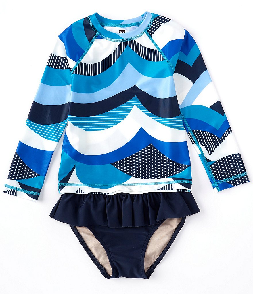 Tea Collection Baby Girls 3-24 Months Long-Sleeve Rashguard Two-Piece Swimsuit