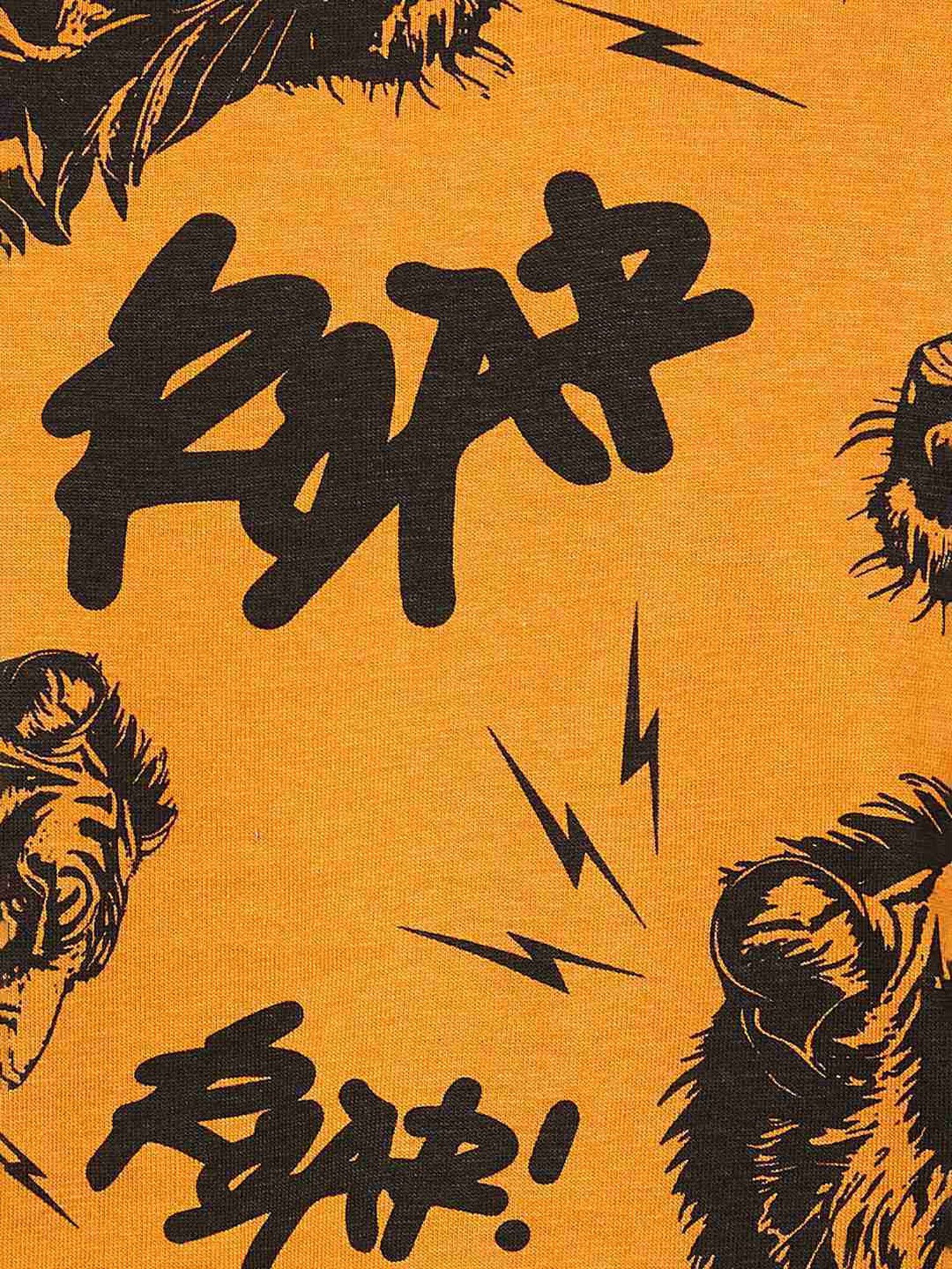 Forca by Lifestyle Orange Cotton Regular Fit Printed T-Shirt