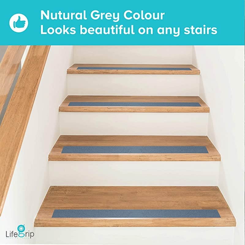 Anti Slip Safety Tape, Non Slip Stair Tread, Textured Rubber Surface, Comfortable for Barefoot, 4 inch X 30 foot, Grey