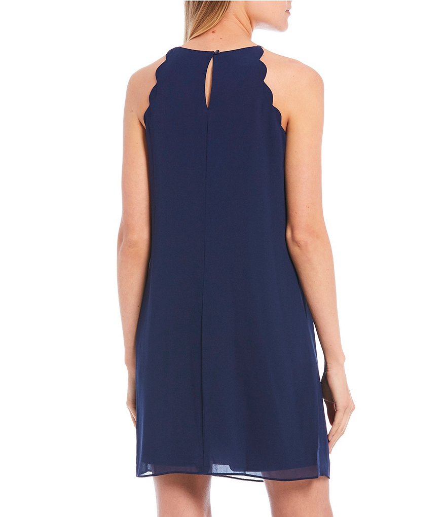 I.N. San Francisco Scalloped Shift Dress