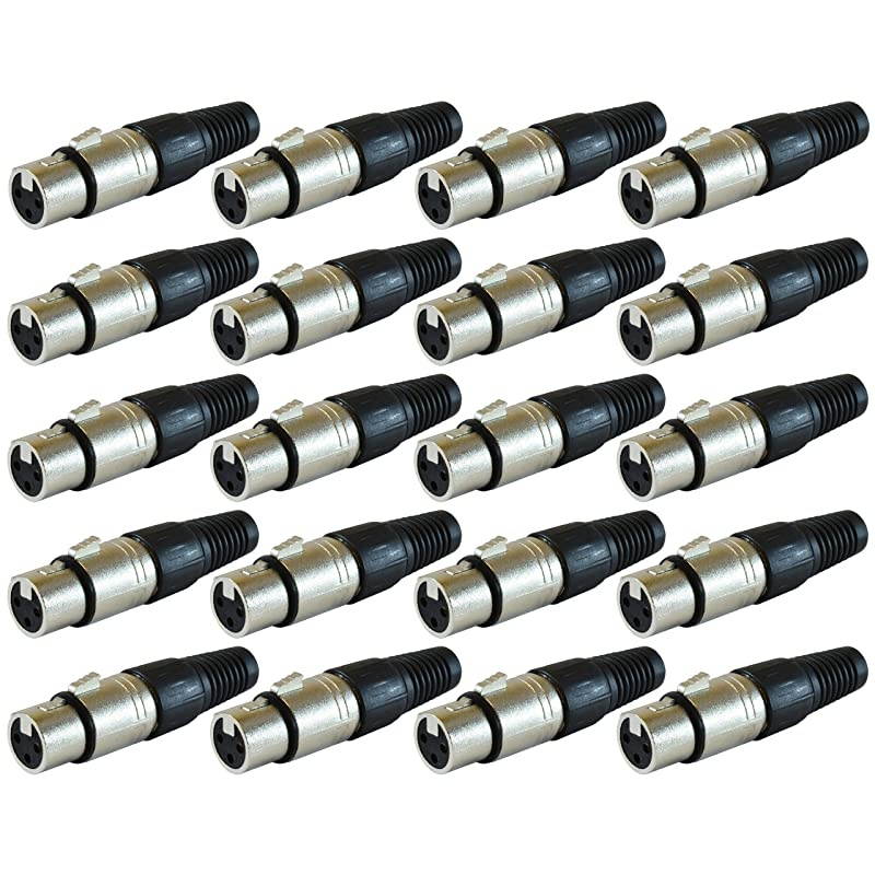 XLR Female Plugs Connectors XLR-F Plug - 20 Pack