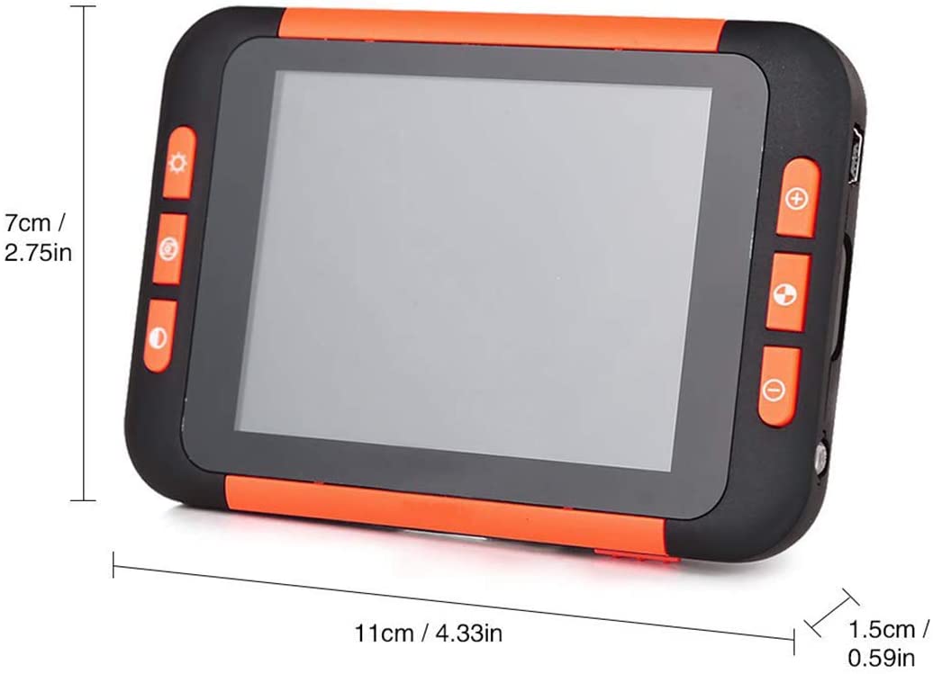 3.5 inch LCD Portable Video Digital Magnifier Electronic Reading Aid for Low Vision - Ideal Aide for Writing, Viewing Maps, Books - Handheld Digital Tool, Magnification 2X,4X,6X,8X,12X,16X,24X,32X