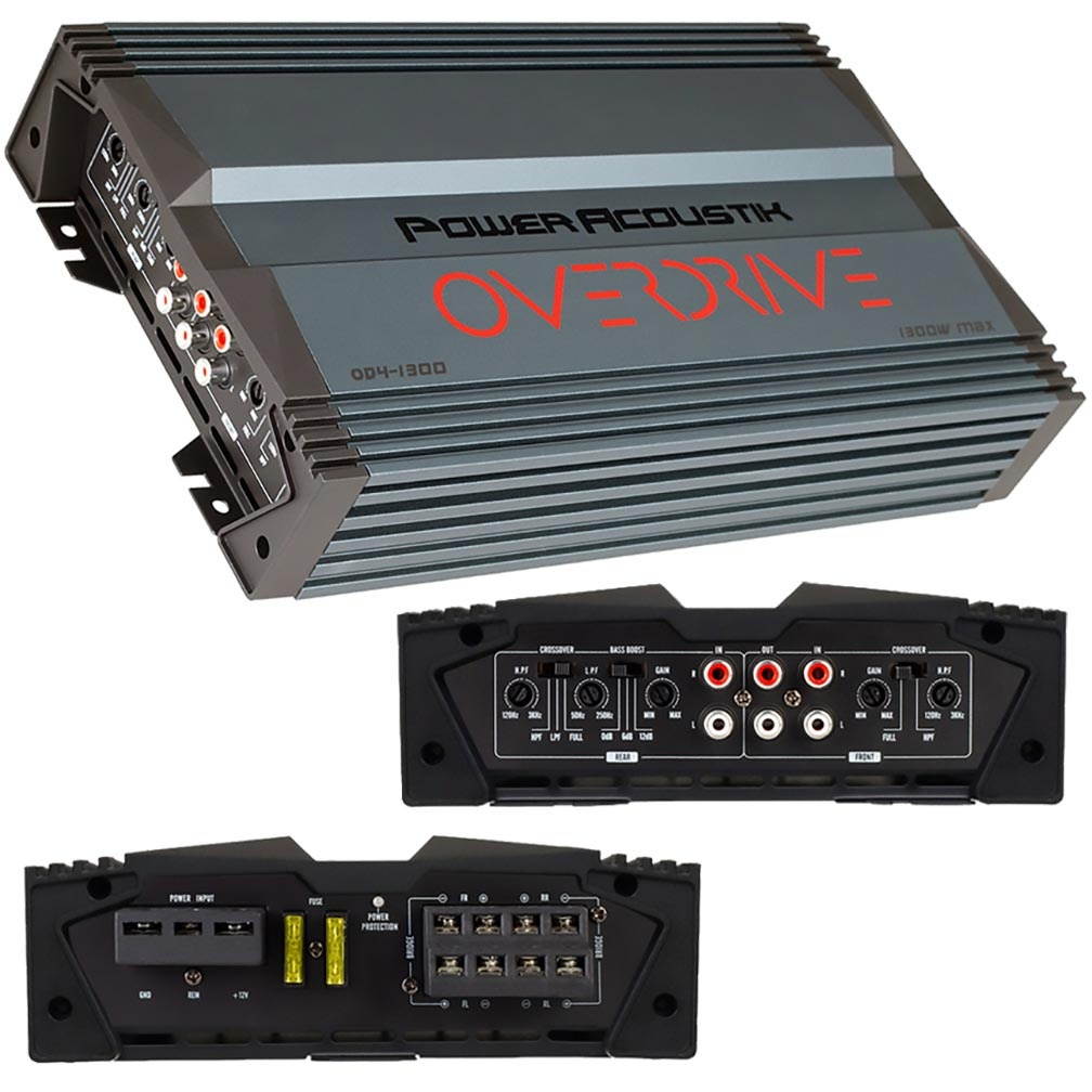 OW-OD4-1300 Power Acoustik Overdrive 1300W 4 Ch Class A/B Amplifier
