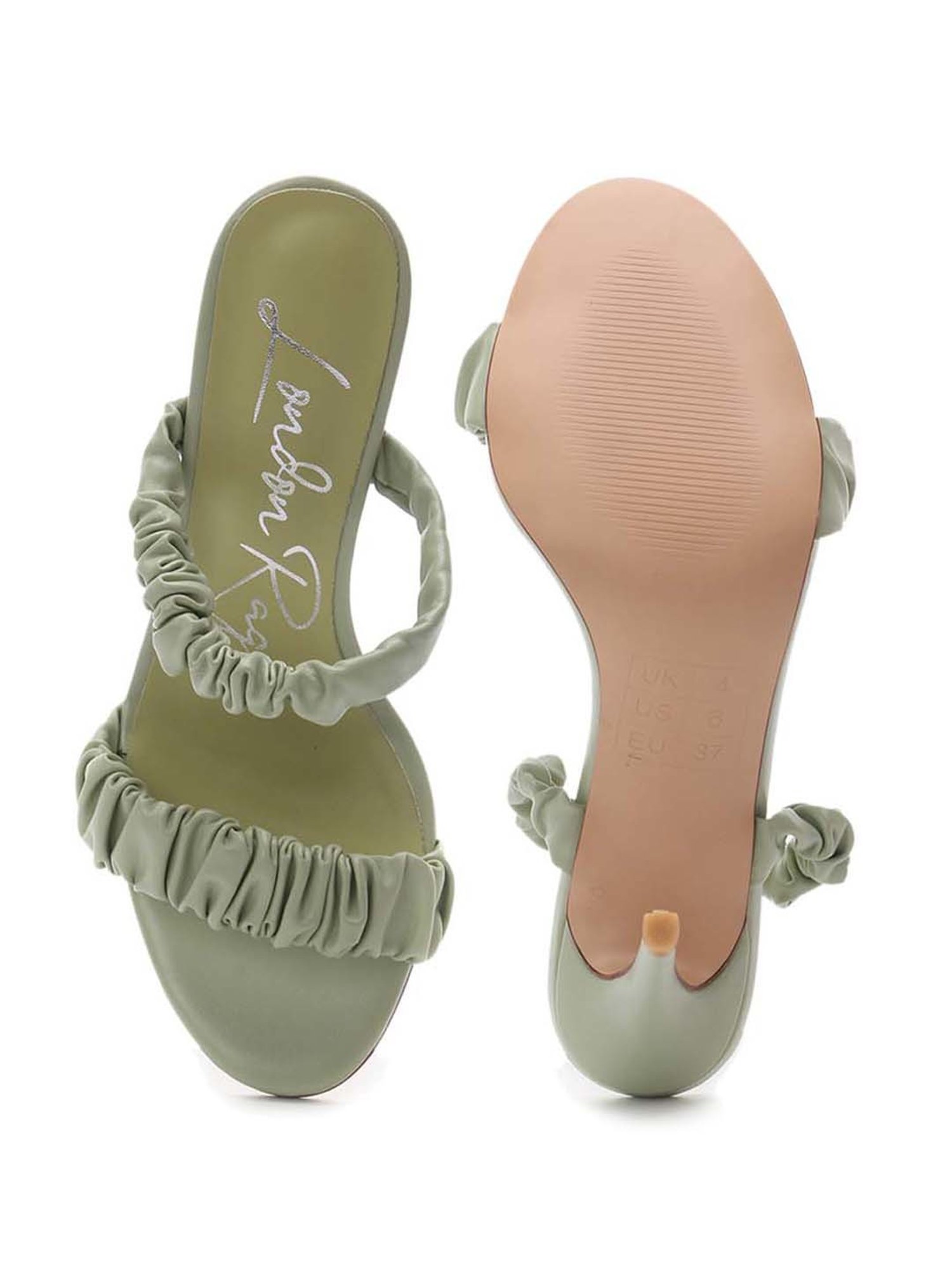 London Rag Women's Sage Green Casual Stilettos