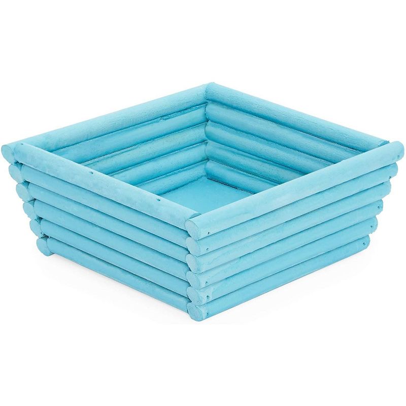 Juvale 3 Pack Wooden Crate Nesting Boxes for Storage , Square Crate Blue Organizers (3 Sizes)