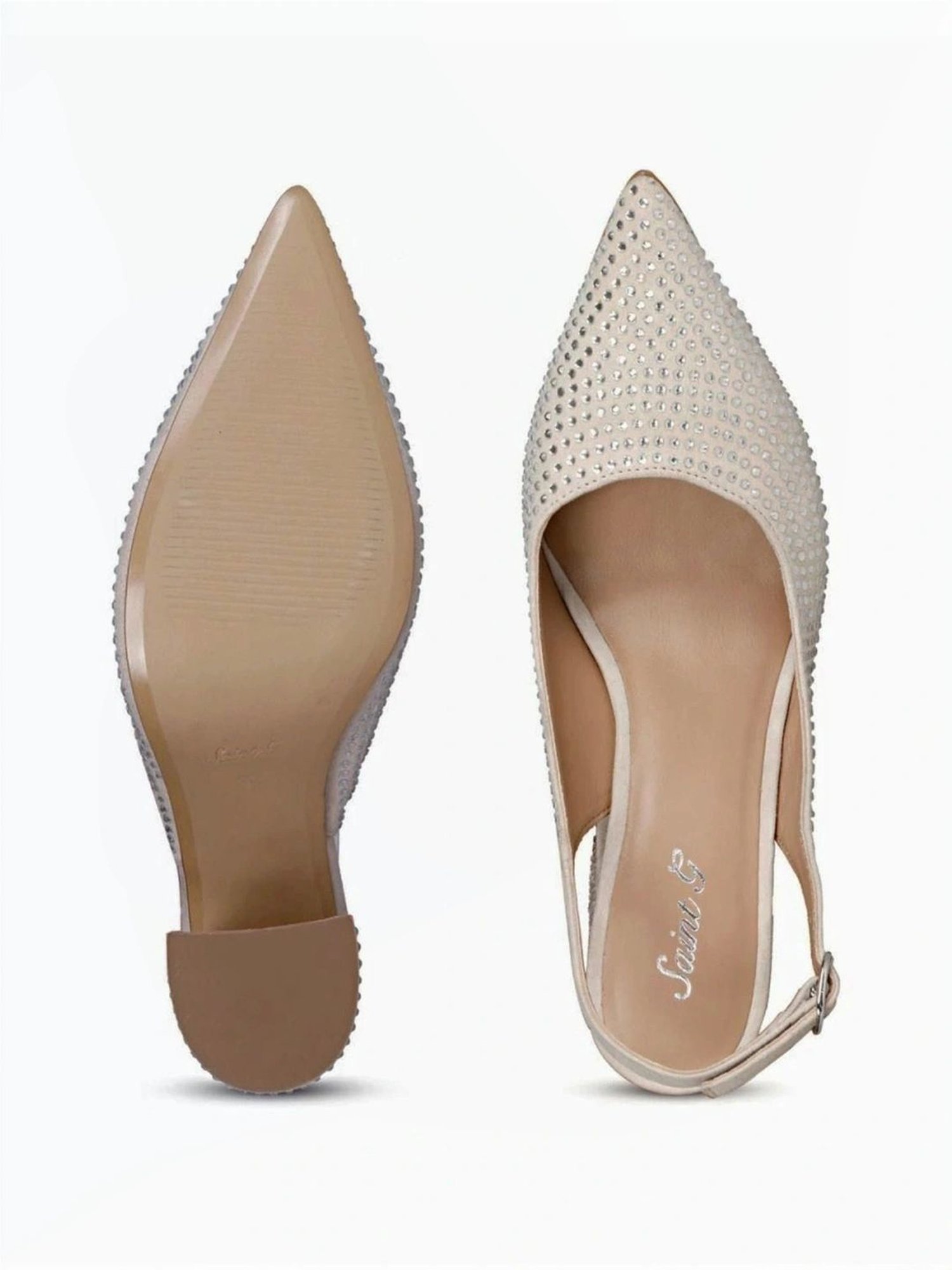 Saint G Women's Alyssa Off White Sling Back Sandals