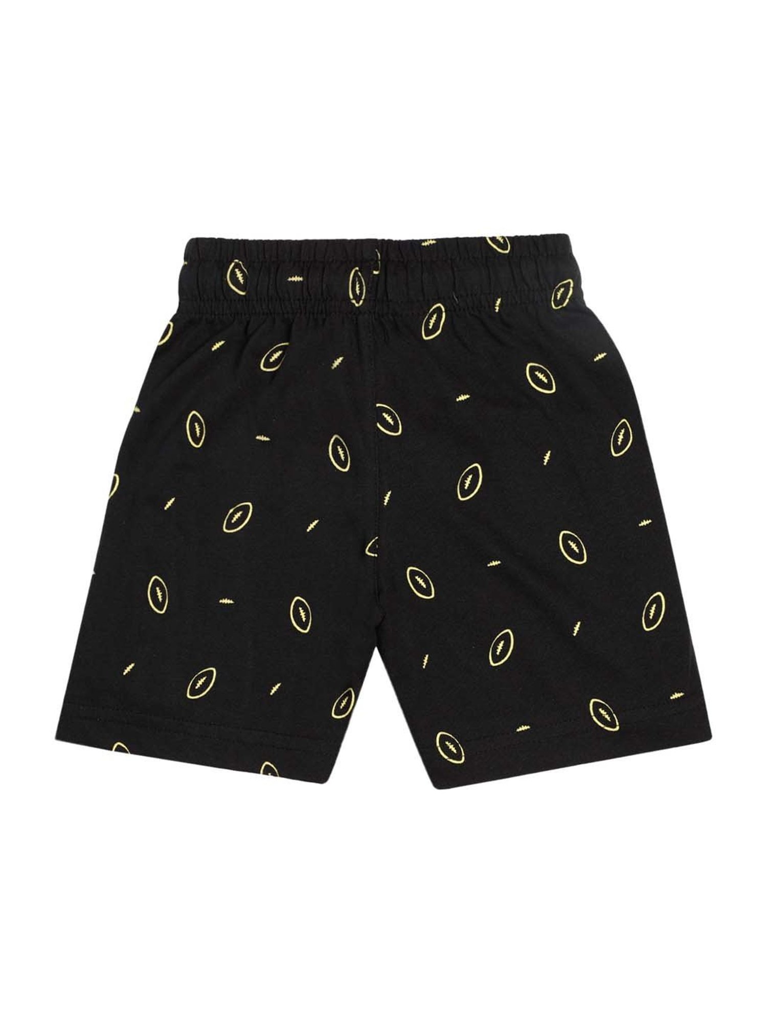 Proteens Kids Black Cotton Printed Shorts