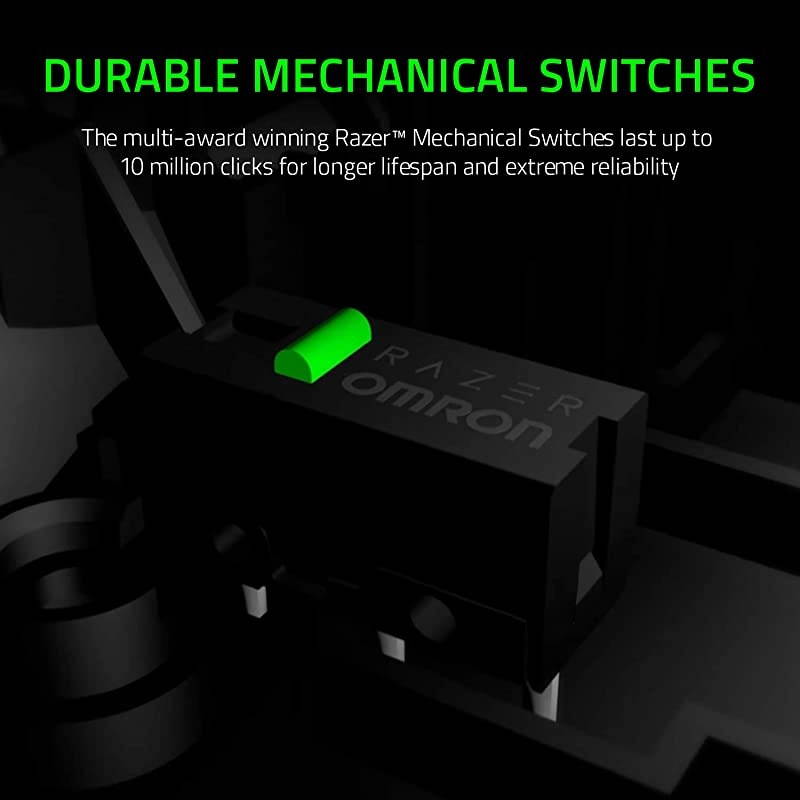 DeathAdder Essential Gaming Mouse 6400 DPI Optical Sensor 5 Programmable Buttons Mechanical Switches Rubber Side Grips Classic Black