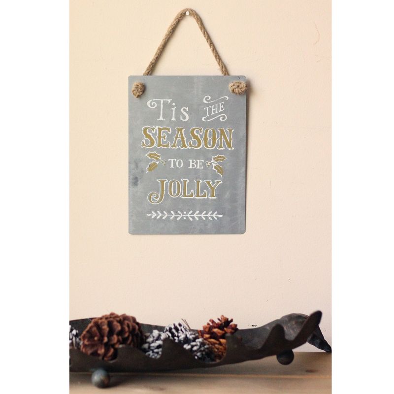 Roman 7.5" Inspirational "Tis the Season to be Jolly" Christmas Ornament - White/Gold