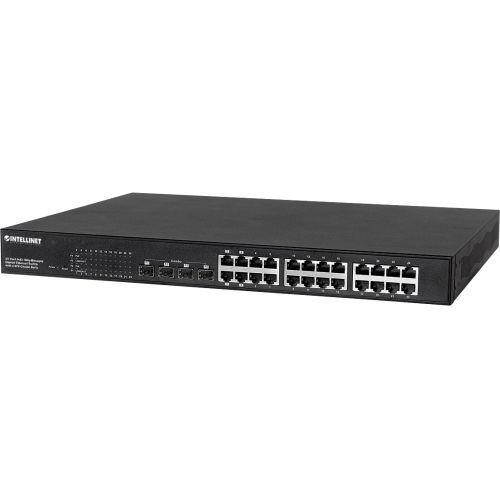 Intellinet 24-Port Gigabit Ethernet PoE+ Web-Managed Switch with 4 SFP Combo Ports