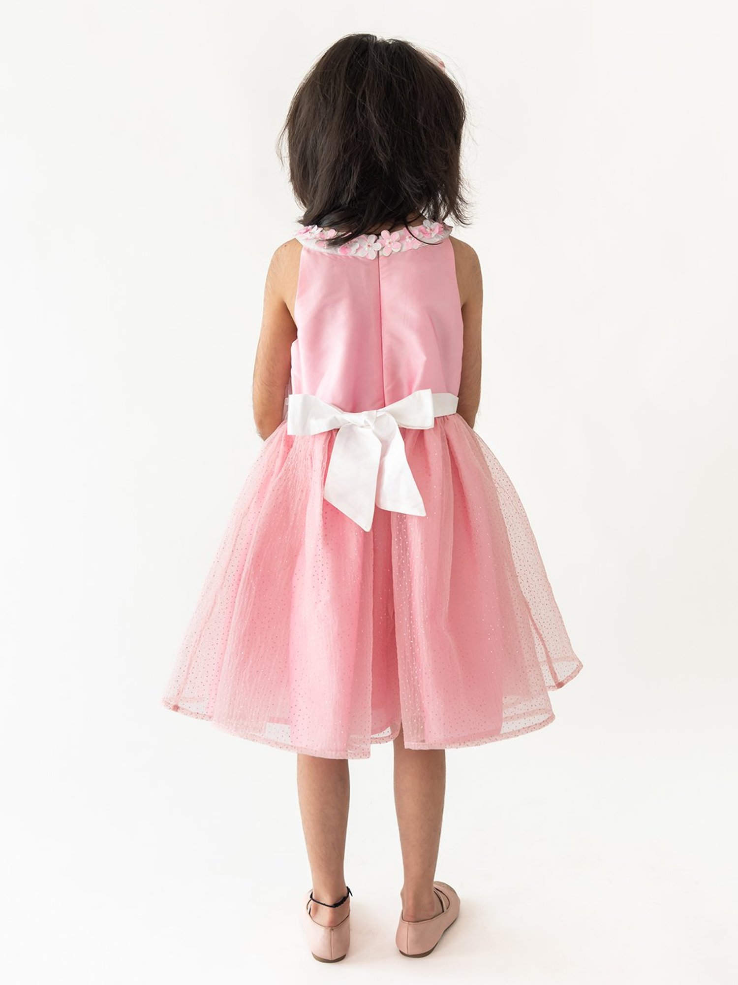 A Little Fable Kids Pink Solid Dress