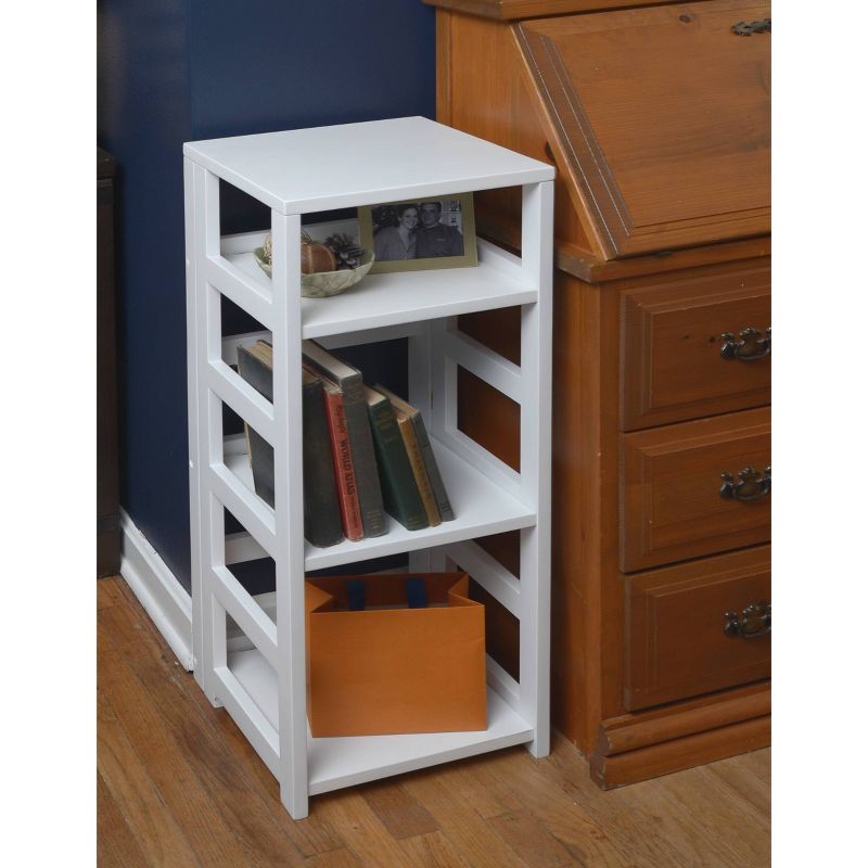 34" Cakewalk High Square Folding Bookcase White - Regency