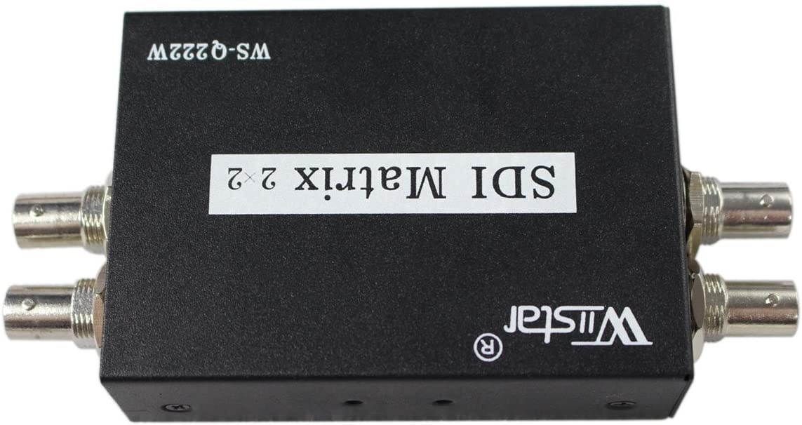 Wiistar SDI Matrix 2 x 2 Converter 3G SD HD - SDI Switcher Splitter Up to 1080p for TV Monitor