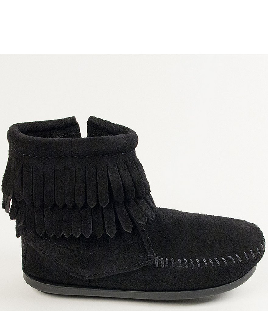 Minnetonka Girls' Double Fringe Suede Boots (Infant)