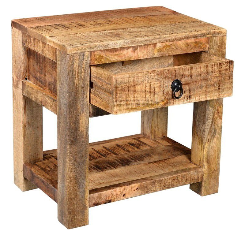 Surat Solid Wood Side Table with 1 Drawer Brown - Timbergirl