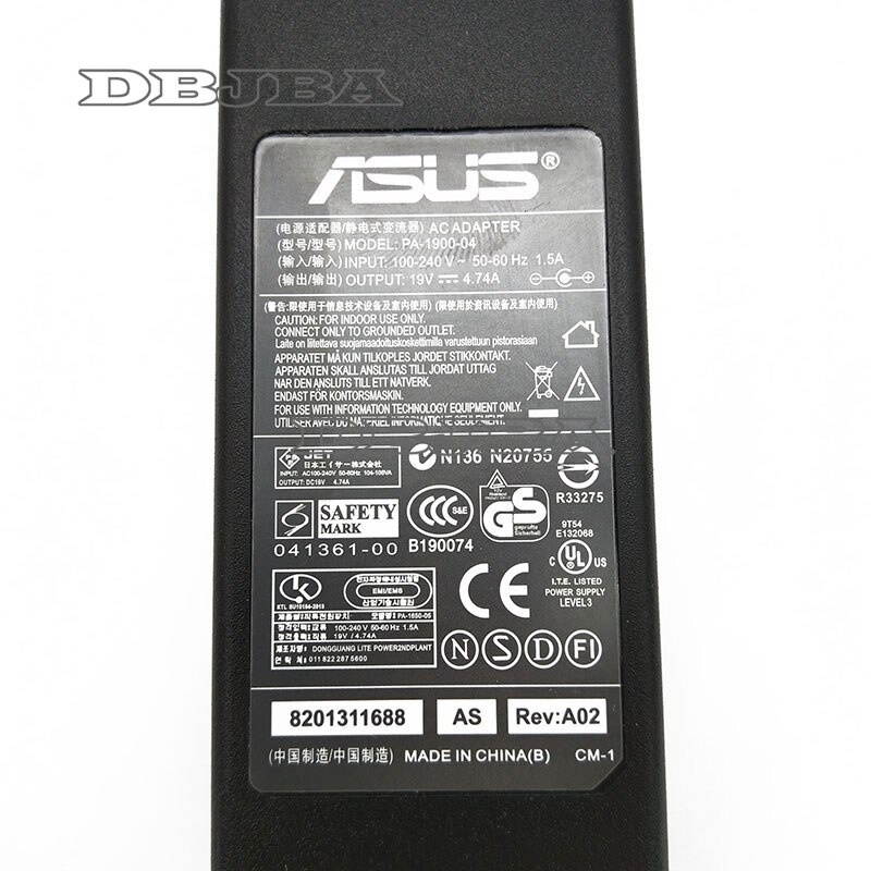 AC Adapter for Asus A550V A550VB A550VC A550X A552E A552EA