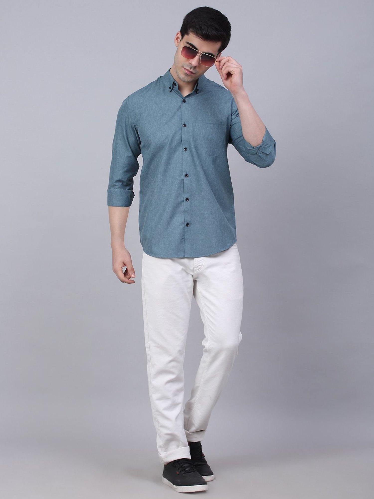 Jainish Grey Regular Fit Shirt