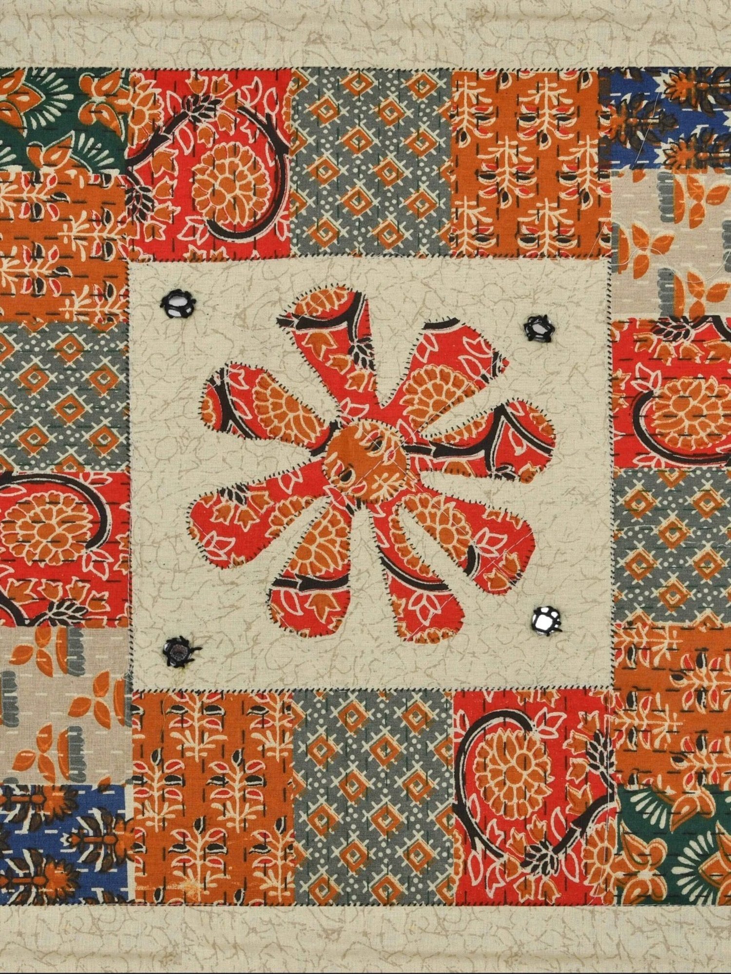 Living Roots Printed Grey 300 TC Cotton Single Diwan - Set of 8