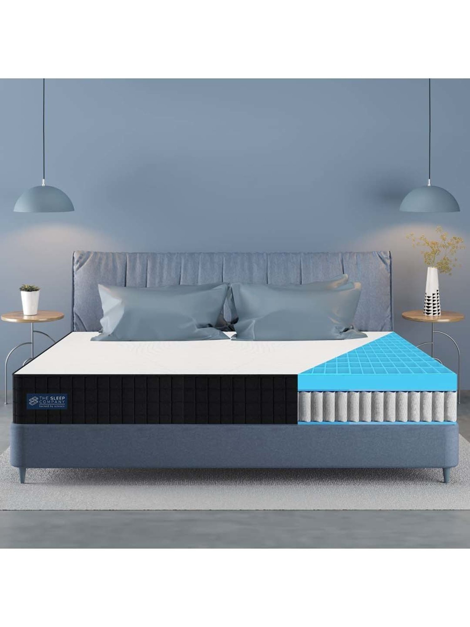The Sleep Company SmartGRID White Viscose Luxe Hybrid Mattress - Single Size (75 in. L x 36 in.W)