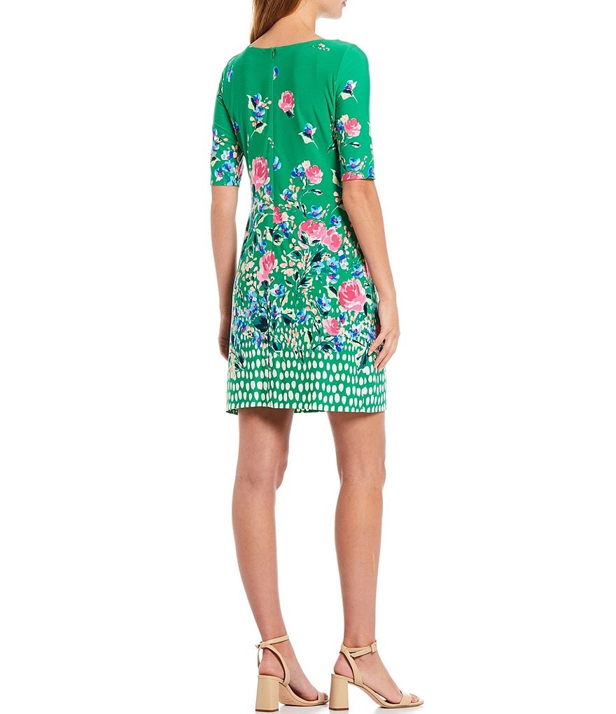 Eliza J Floral Stretch Jersey Shift Dress