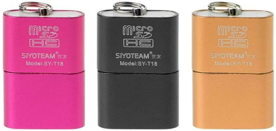 yuanhaourty Universal 2 In1 Memory Card Reader Adapter Portable Mini Aluminum Alloy USB 2.0 A Micro SD TF Compatible with Computer