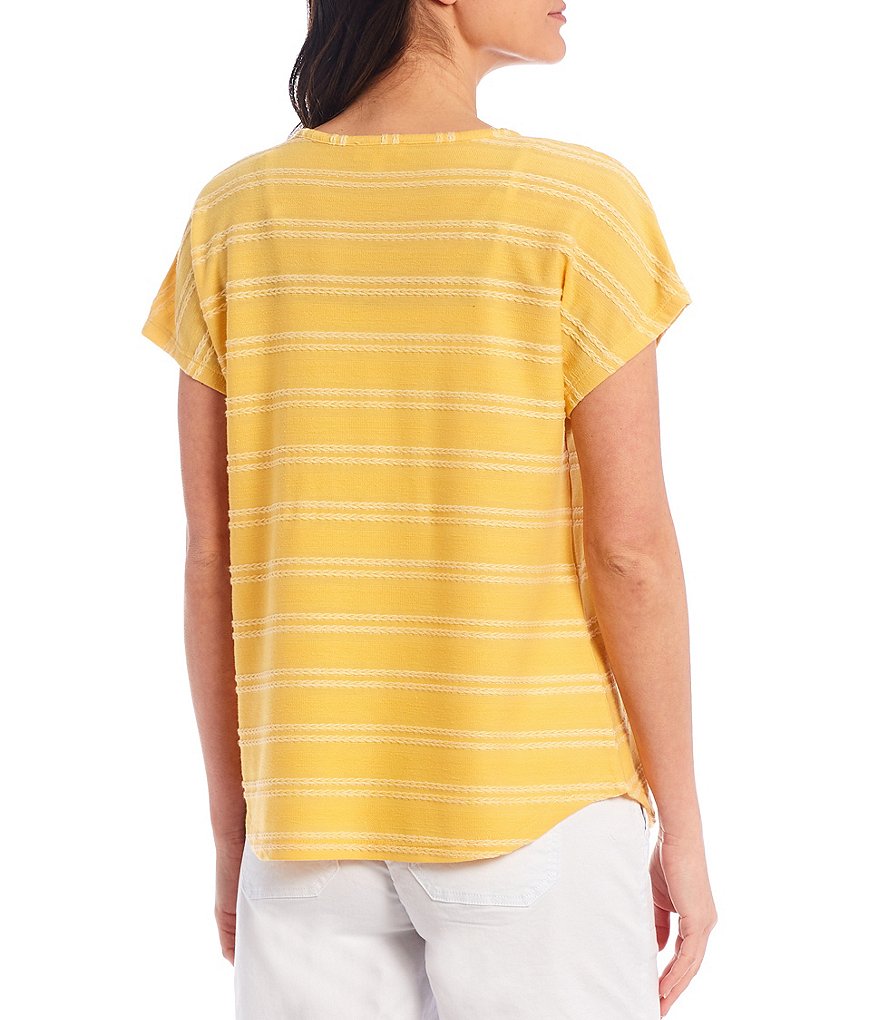 Westbound Short Sleeve Textured V-Neck Top