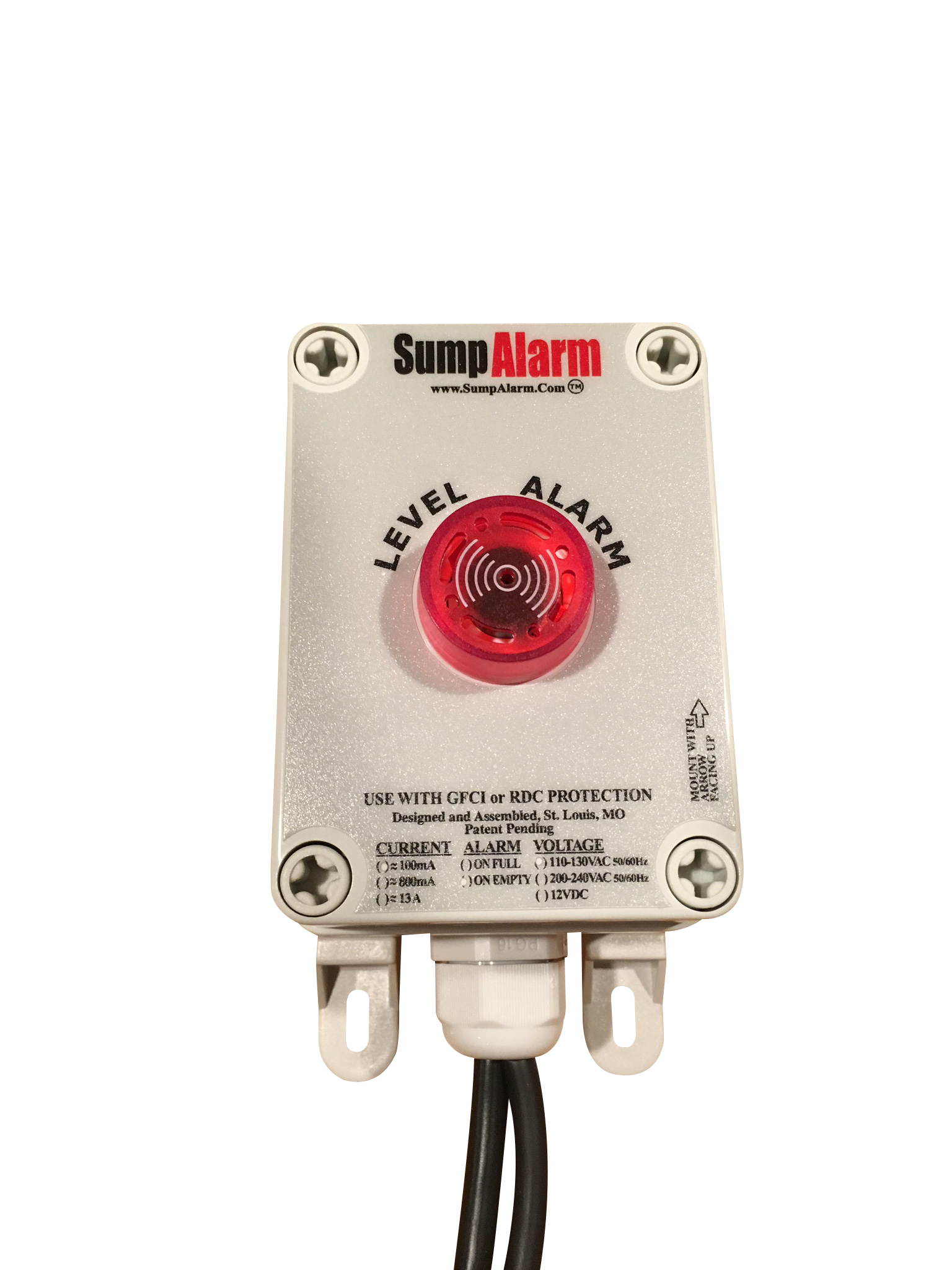 In/Outdoor High Water Alarm w/ Pilot Light and Horn for Septic / Sump / Pond & Other Applications