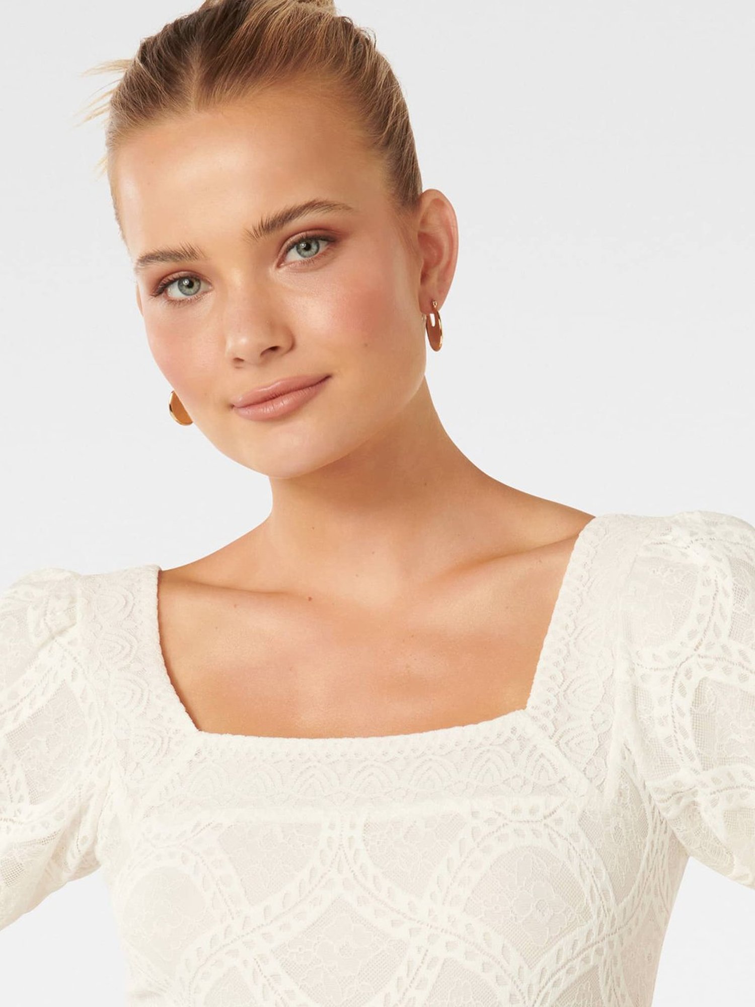 Forever New Rosemary Lace Square Neck Top