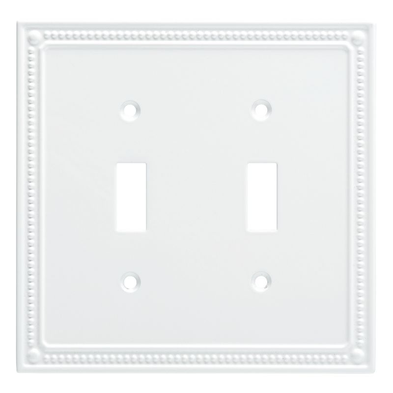 Franklin Brass Classic Beaded Double Switch Wall Plate White
