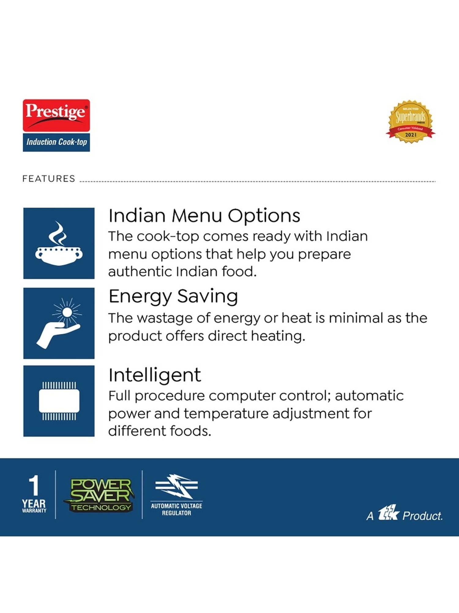 Prestige Xpress 1200W Black Ceramic Induction Cooktop