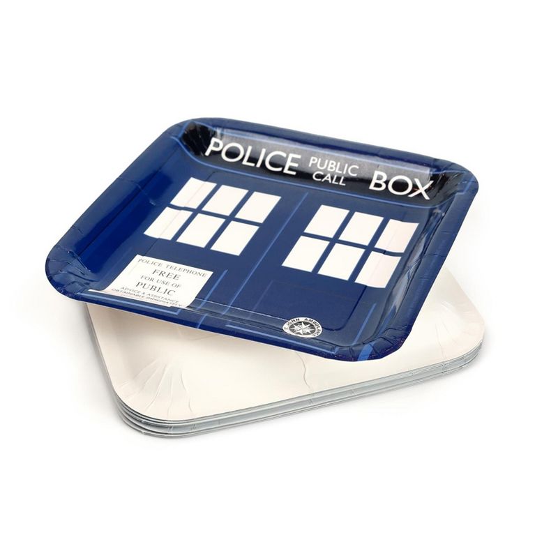 Seven20 Doctor Who 9" TARDIS Square Paper Plates, Set of 8