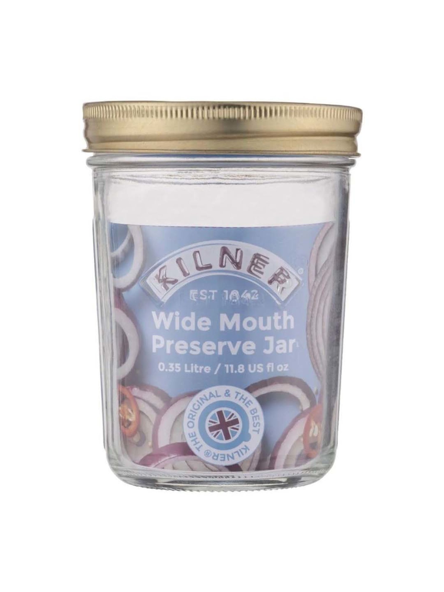 Kilner Transparent Stainless Steel Wide Mouth Preserve Jar (0.35 L)