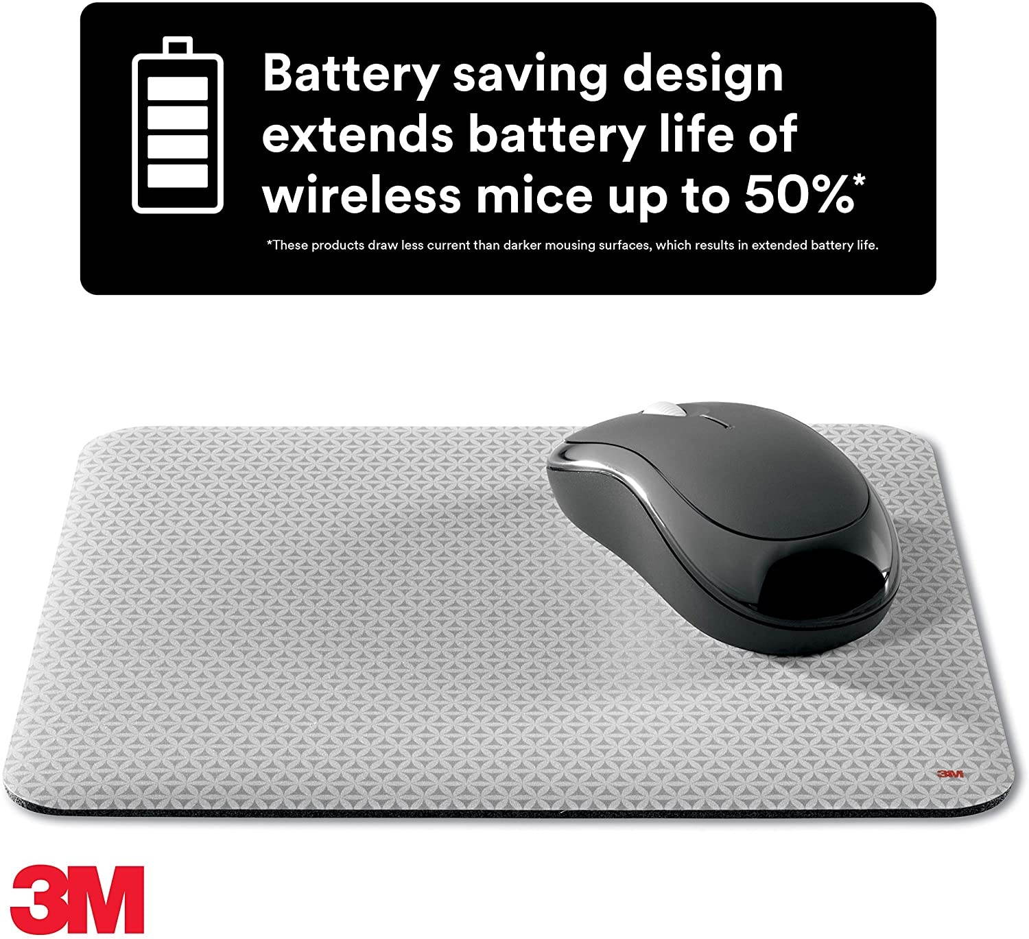 3M Precise Mouse Pad Enhances the Precision of Optical Mice at Fast Speeds and Extends the Battery Life of Wireless Mice up to fifty percent", 9 in x 8 in (MP114-BSD1)