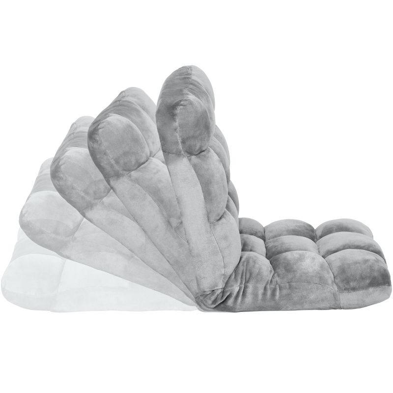 Best Choice Products 14-Position Folding Adjustable Memory Foam Cushioned Padded Gaming Floor Sofa Chair - Gray