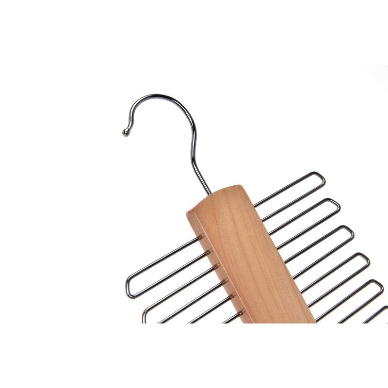 StorageWorks 2pk Solid Wood Premium Multi Function Tie and Belt Hangers Natural Finish