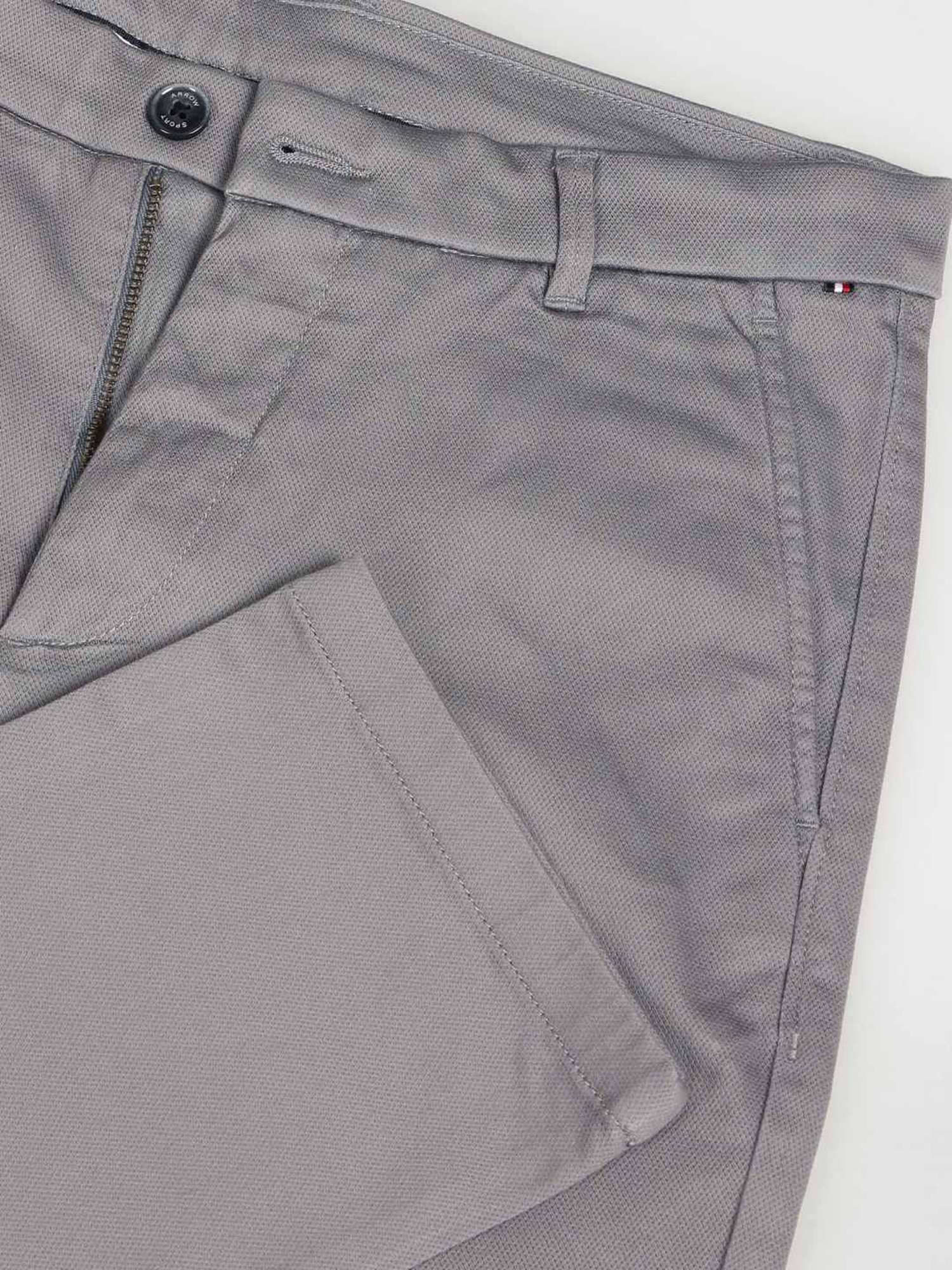 Arrow Sport Grey Cotton Skinny Fit Chinos