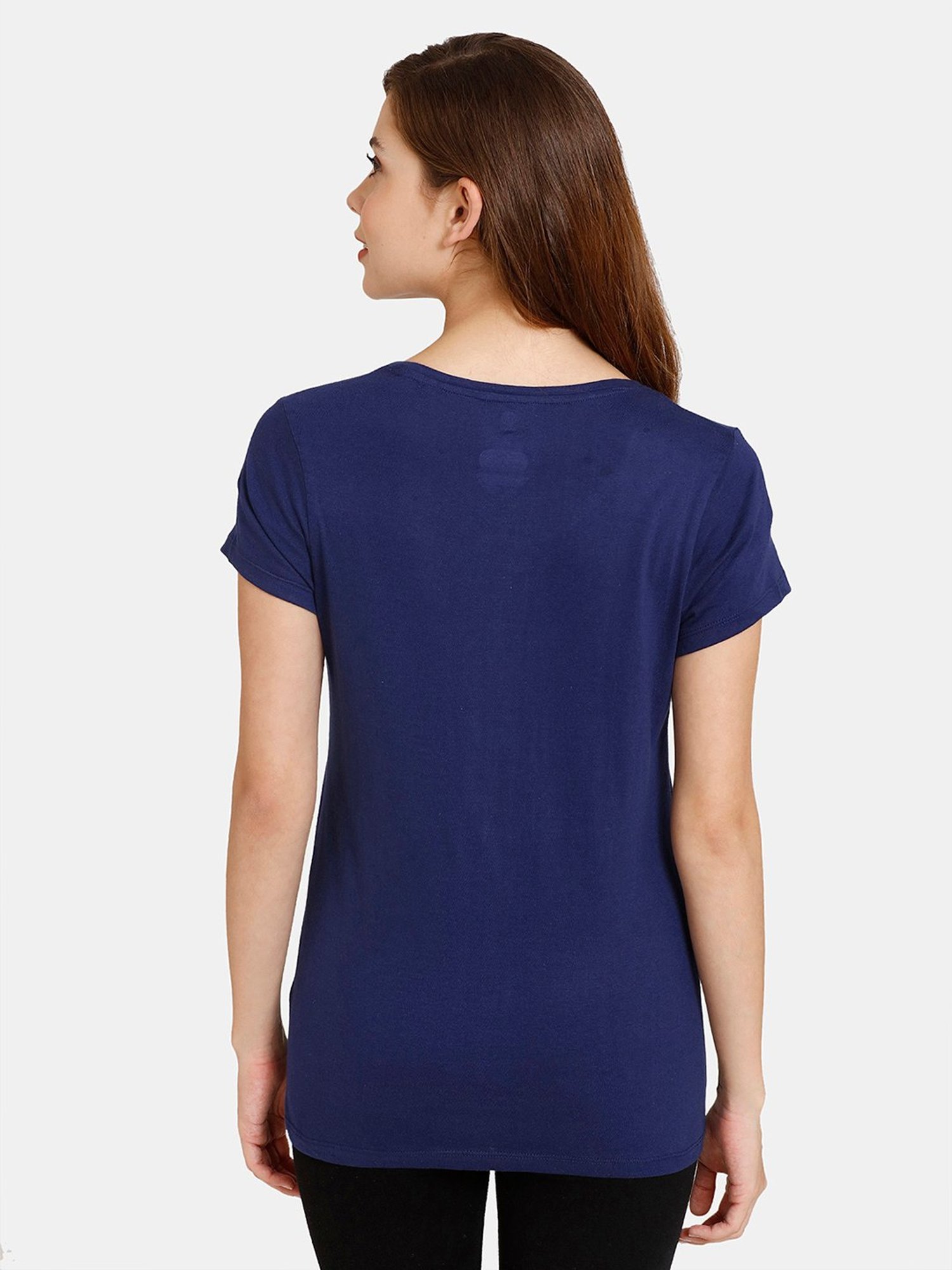 Rosaline by Zivame Dark Blue Printed T-Shirt