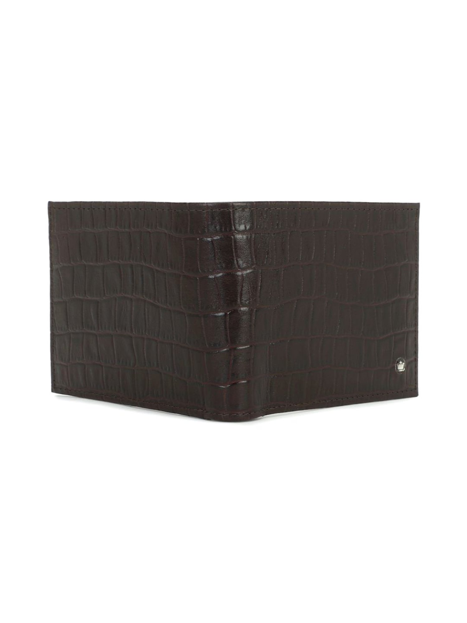 Louis Philippe Brown Animal Effect Leather Bi-Fold Wallet for Men