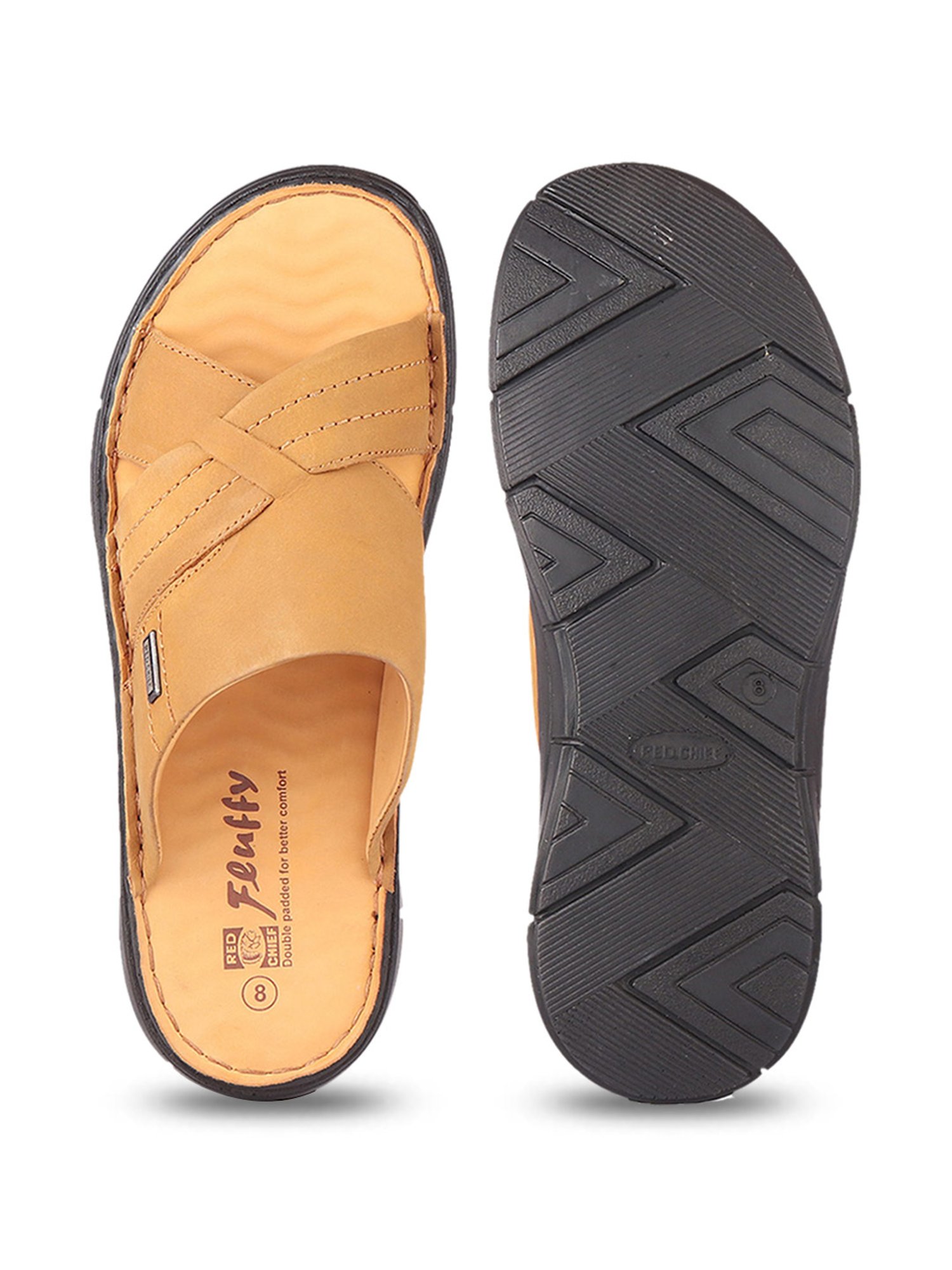 Red Chief Men's Rust Brown Cross Strap Sandals