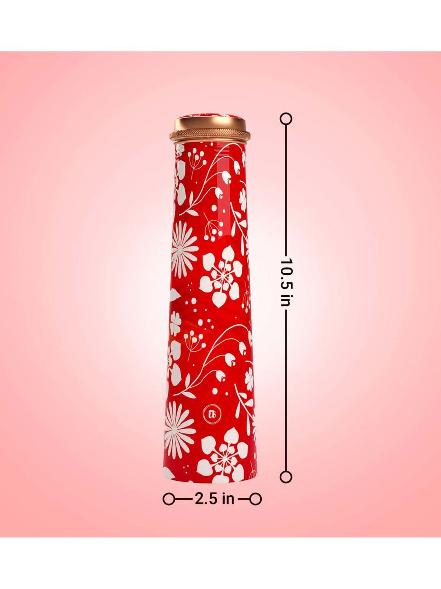Everything Beautiful Red Copper Water Bottle - Slim (0.75 L)
