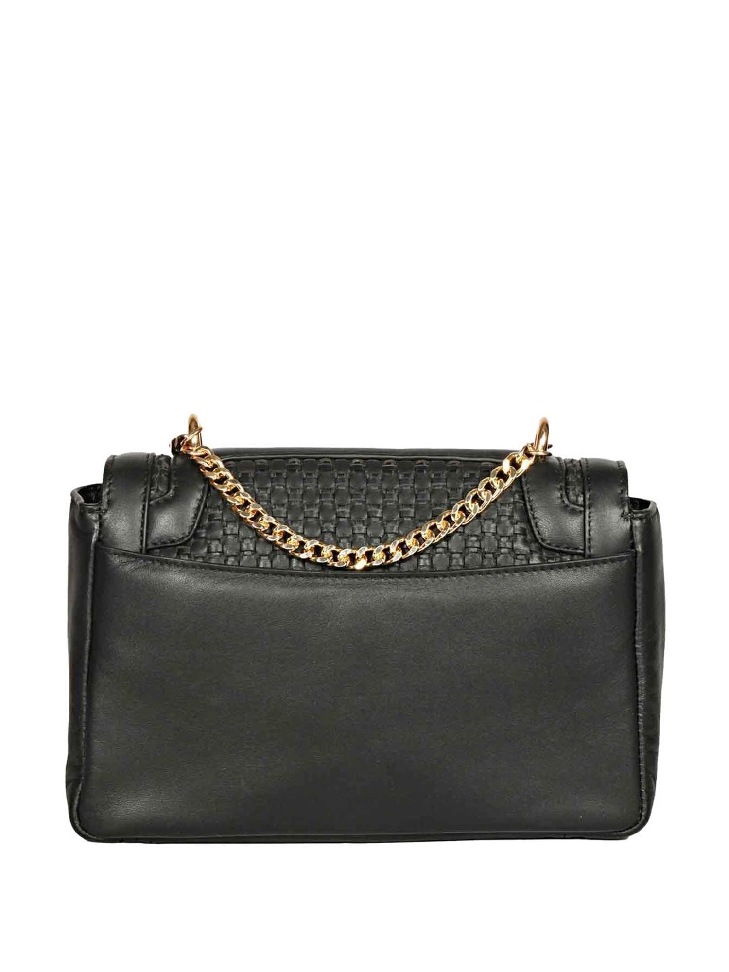 Saint G Black Textured Medium Sling Handbag