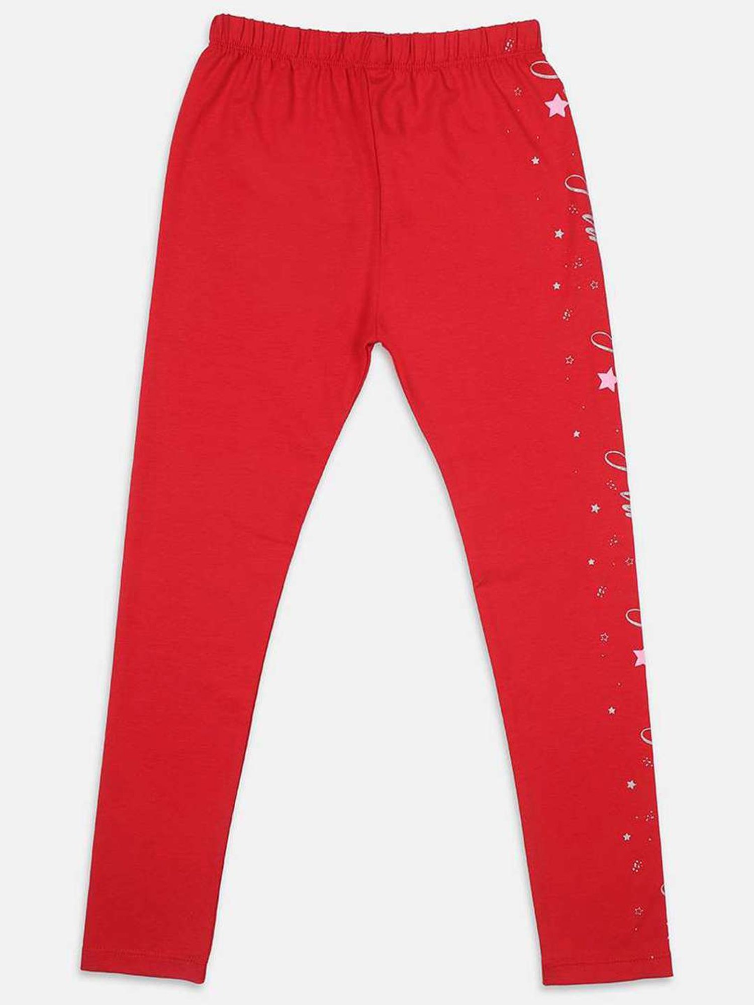 NINS MODA Kids Red Printed Leggings