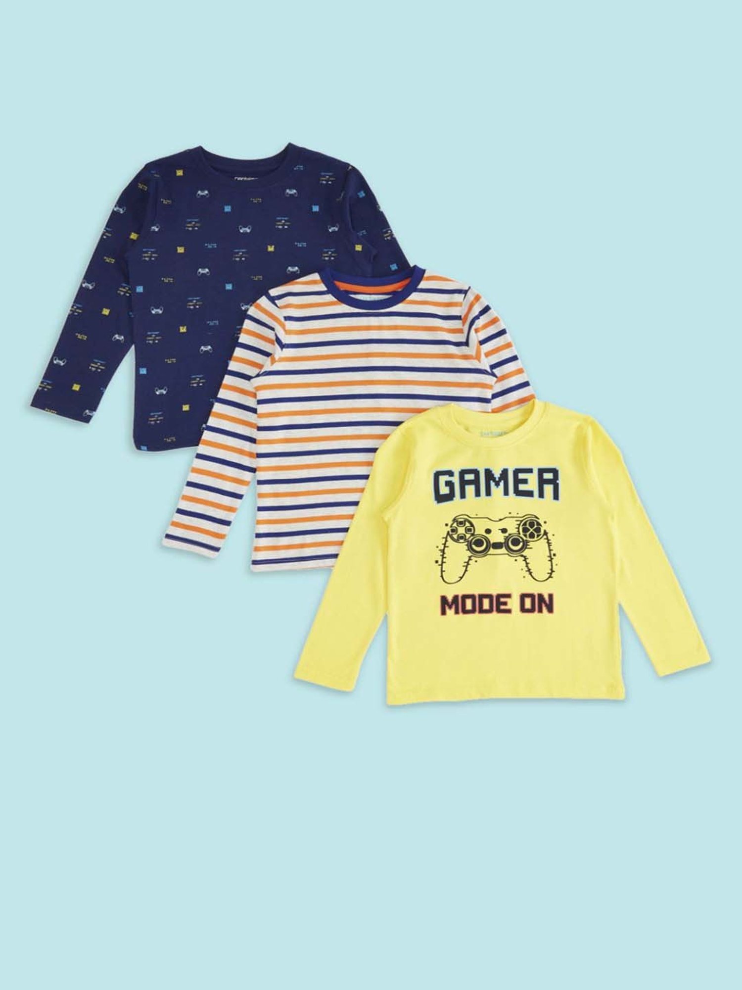 Pantaloons Baby Kids Multicolor Cotton Printed Full Sleeves T-Shirt