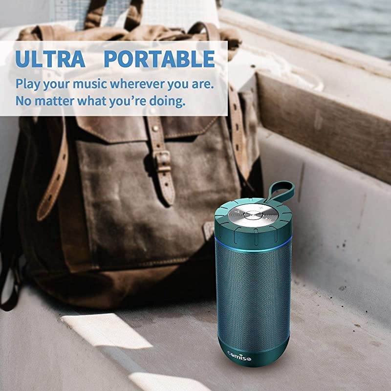 Waterproof Bluetooth Speakers Outdoor Wireless Portable Speaker with 20 Hours Playtime Superior Sound for Camping Beach Sports Pool Party Shower Malachite Green