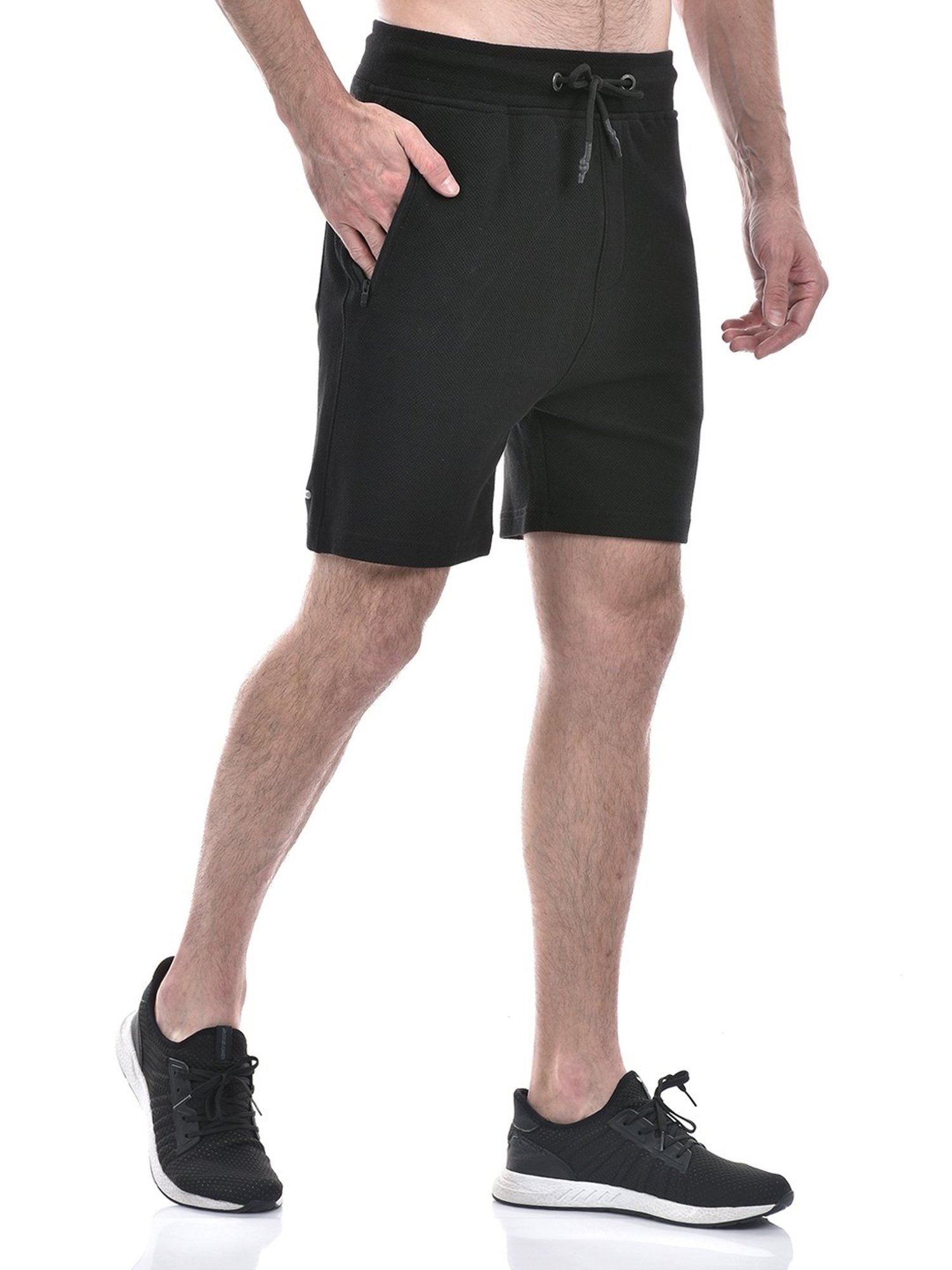 Numero Uno Black Regular Fit Sports Shorts