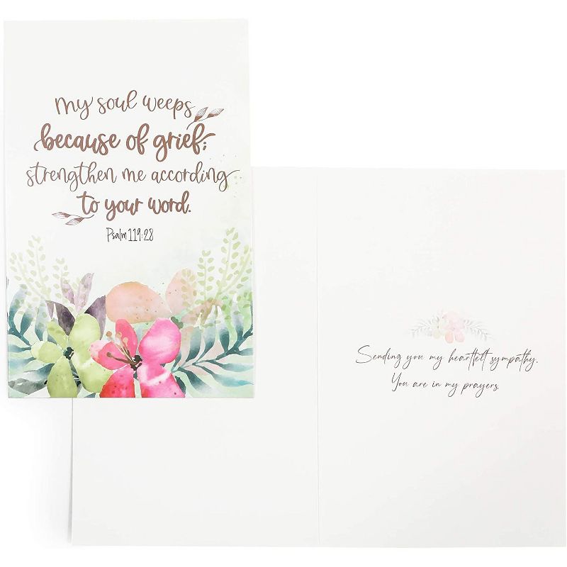36-Pack Sympathy Cards with Bible Verses Religious Quotes, Envelopes Included, 4x6